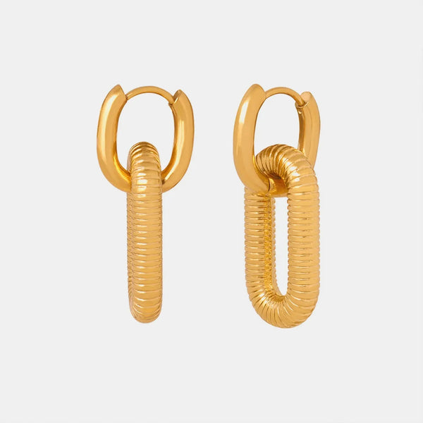 Lovcia Titanium steel Dangle Earrings-Earrings-Gold-One Size-Gold