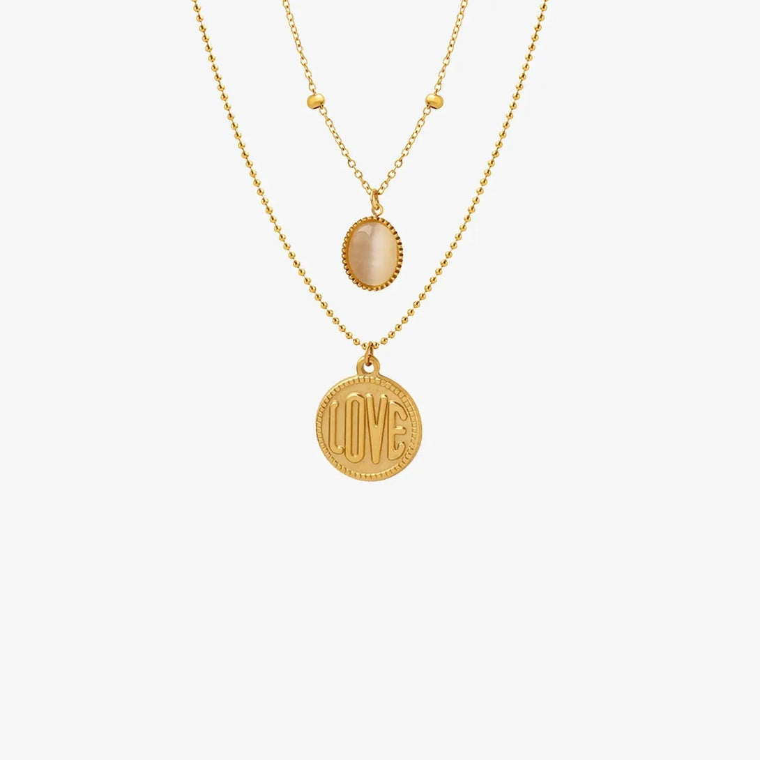 Lovcia Titanium Steel Double-Layered Necklace-Necklaces-Gold-One Size-Gold
