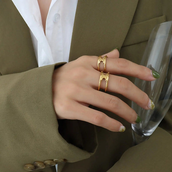 Lovcia Titanium Steel Double-Layered Ring-Rings-Gold-7-Gold