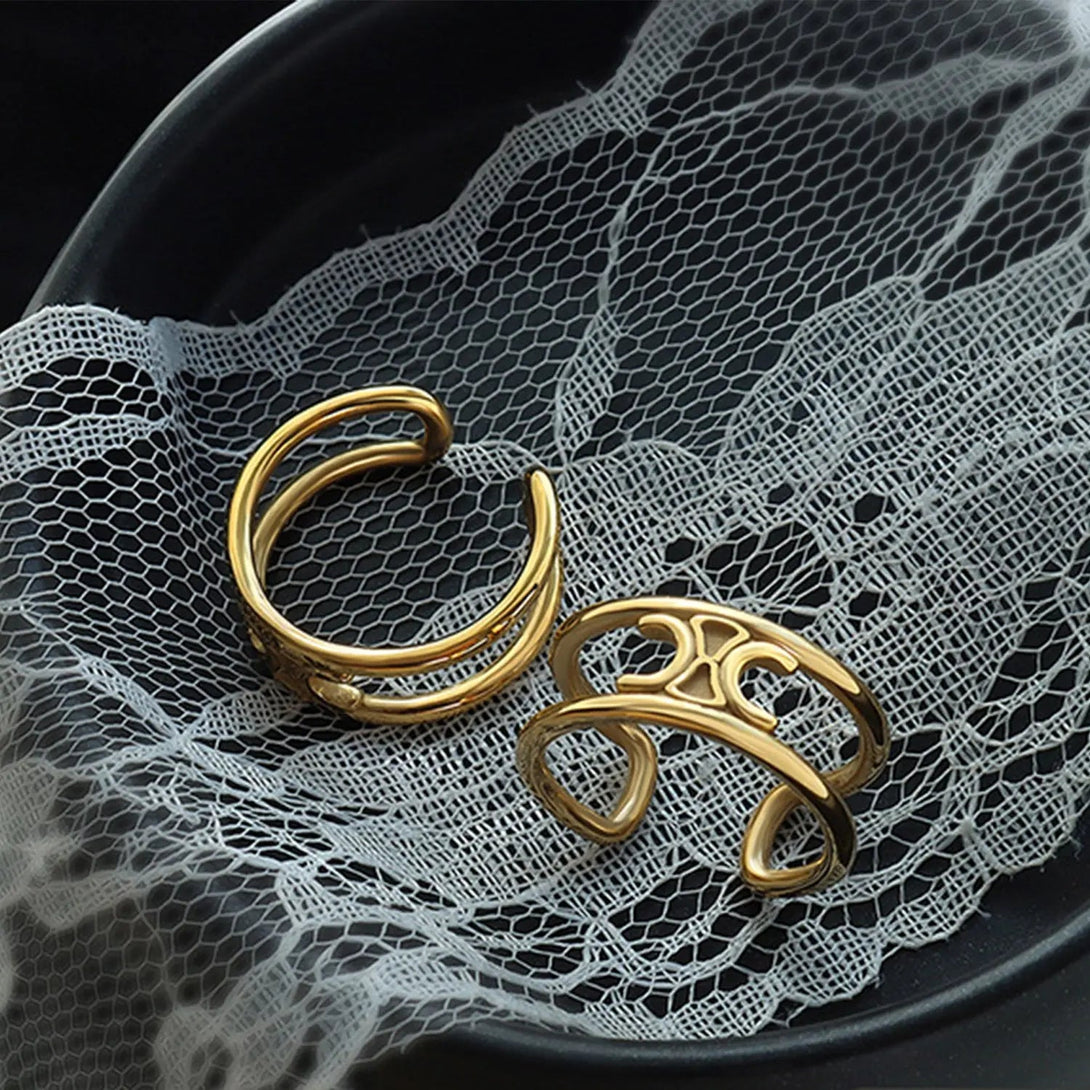 Lovcia Titanium Steel Double-Layered Ring-Rings-Gold-7-Gold