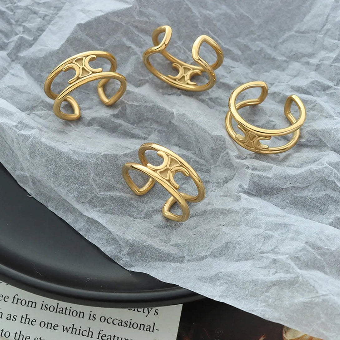 Lovcia Titanium Steel Double-Layered Ring-Rings-Gold-7-Gold