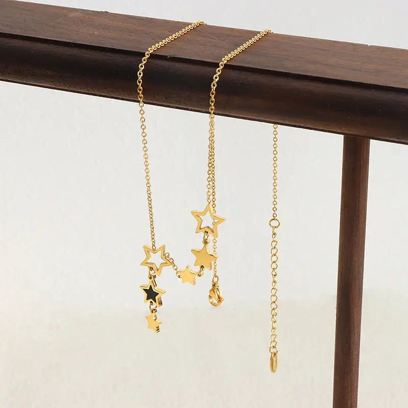 Lovcia Titanium Steel Geometric Drop Necklace-Necklaces-Gold-One Size-Gold