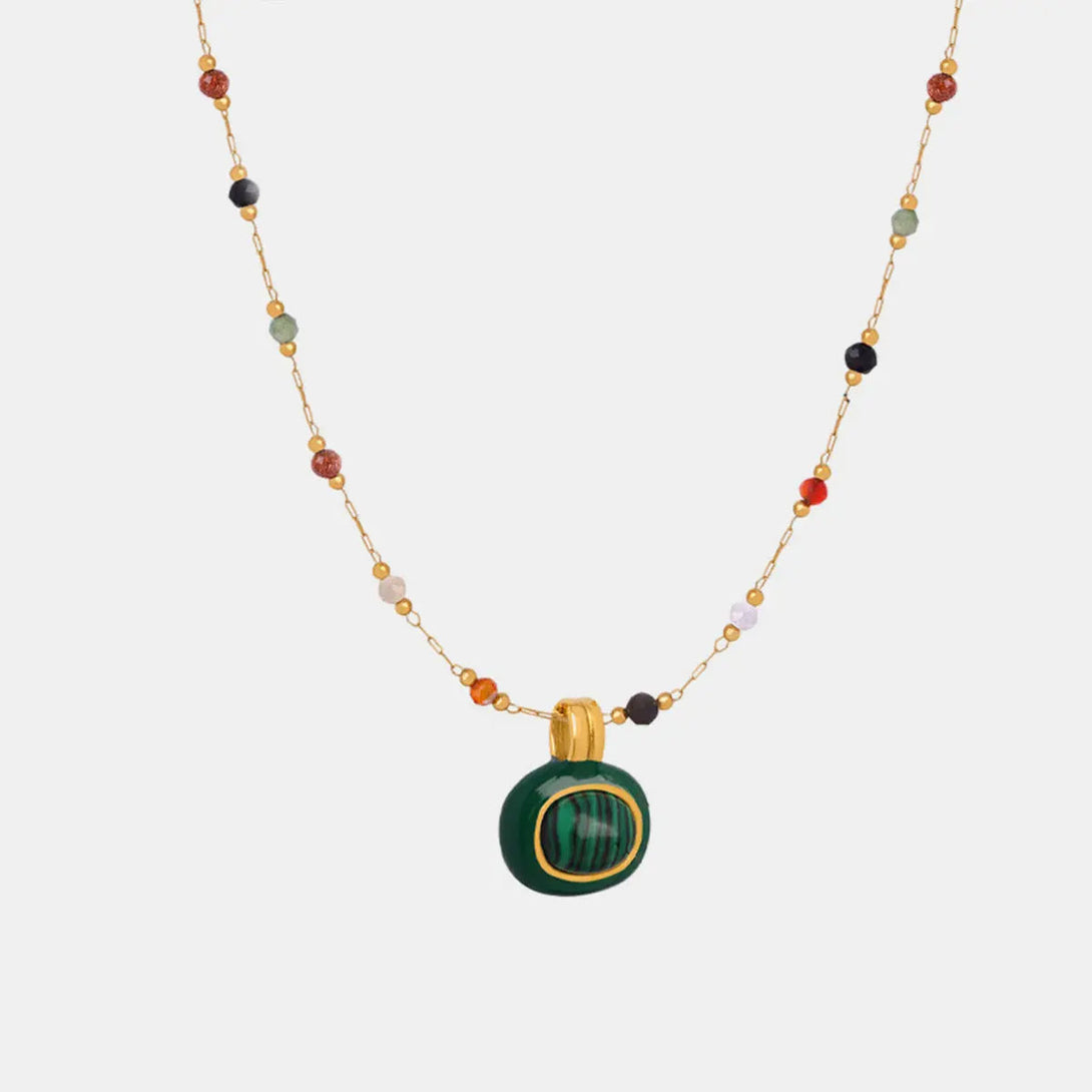 Lovcia Titanium Steel Gold-plated Bead Necklace-Necklaces-Style A-One Size-Style A