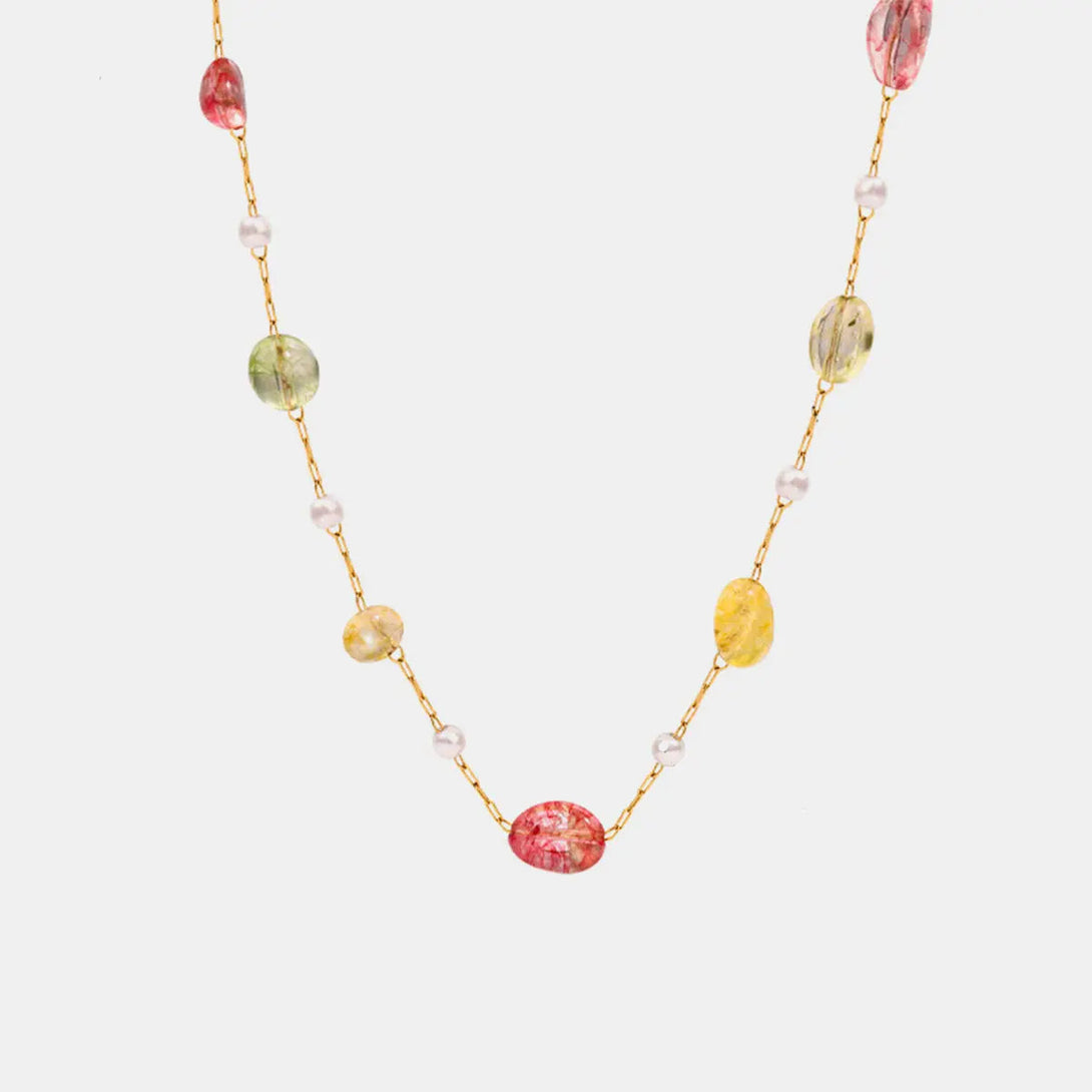 Lovcia Titanium Steel Gold-plated Bead Necklace-Necklaces-Style B-One Size-Style B