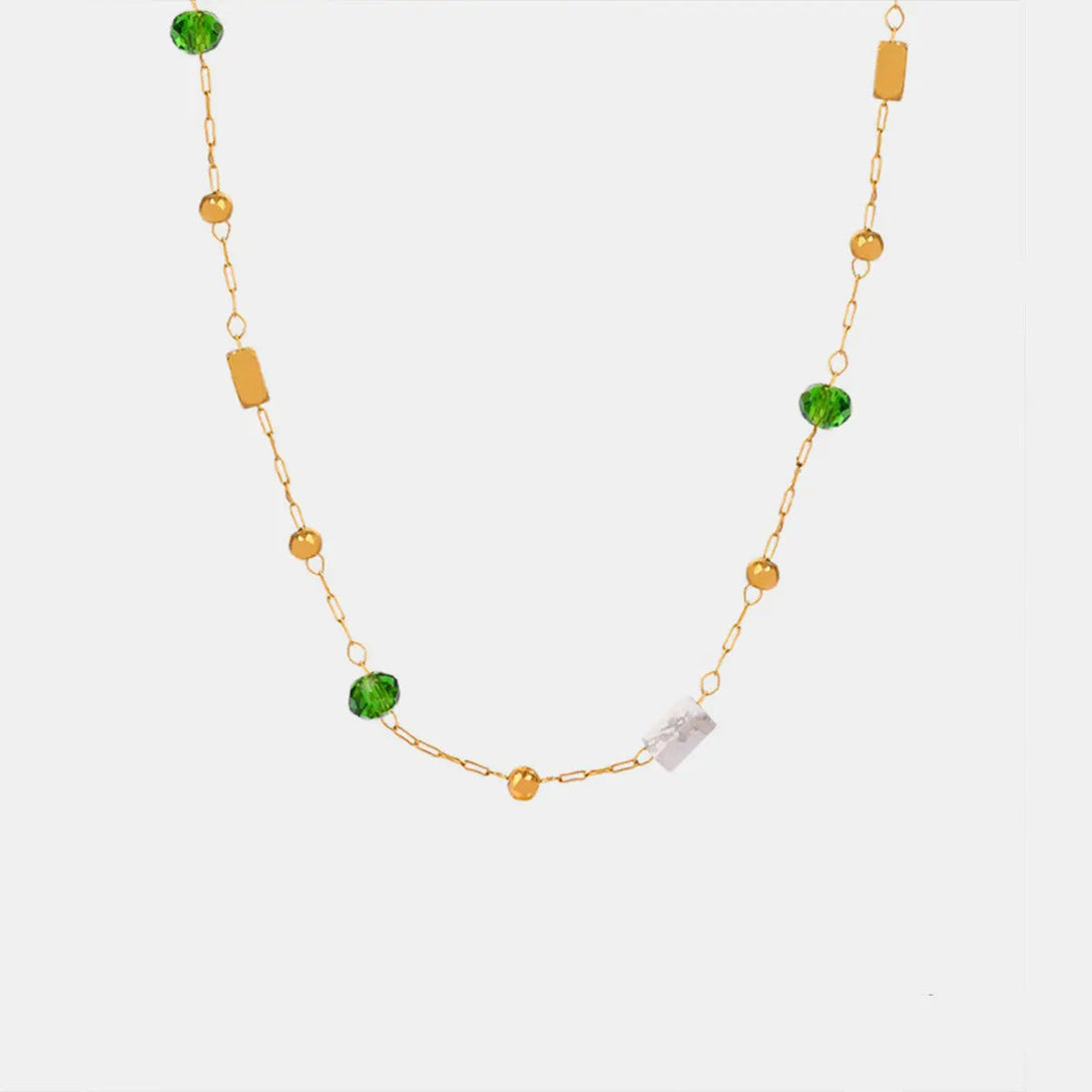 Lovcia Titanium Steel Gold-plated Bead Necklace-Necklaces-Style C-One Size-Style C
