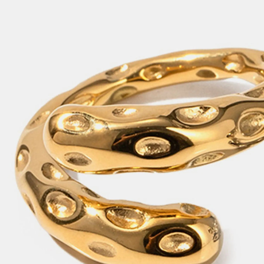Lovcia Titanium Steel Gold-Plated Bypass Ring-Rings-Gold-One Size-Gold