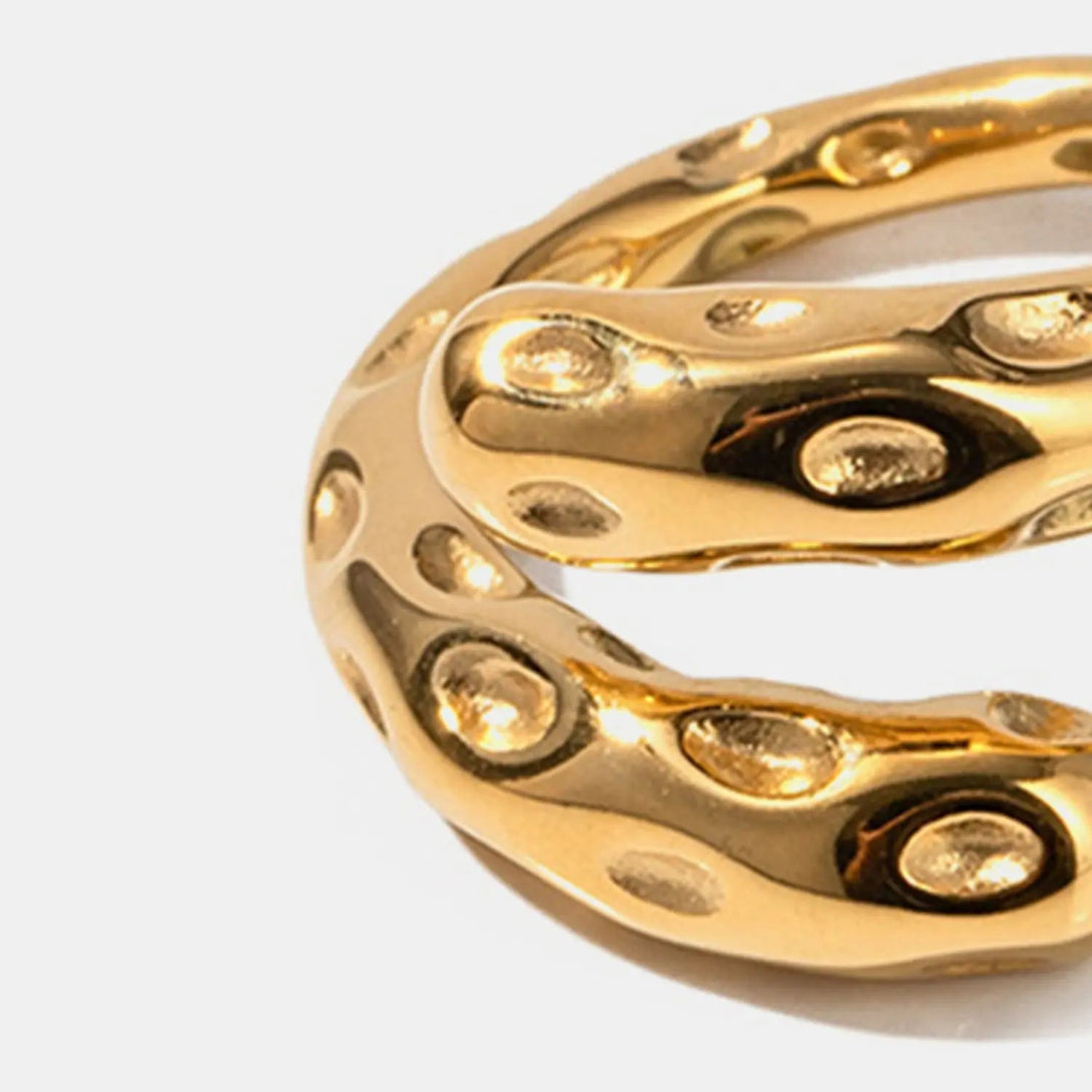 Lovcia Titanium Steel Gold-Plated Bypass Ring-Rings-Gold-One Size-Gold