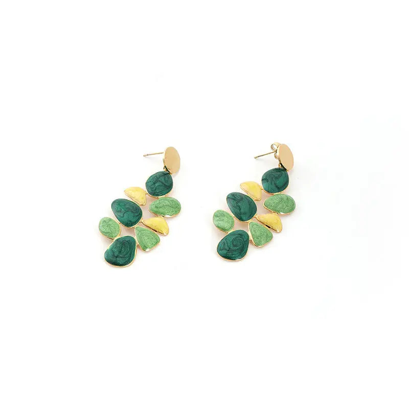 Lovcia Titanium Steel Gold-Plated Drip Glazed Enamel Drop Earrings for Women-Earrings-Style 1-Style 1
