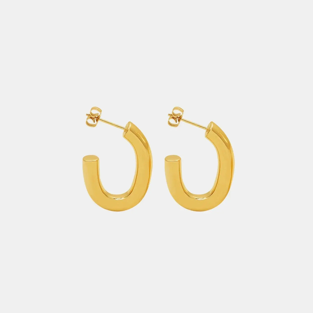 Lovcia Titanium Steel Gold-Plated Earrings-Earrings-Gold-One Size-Gold