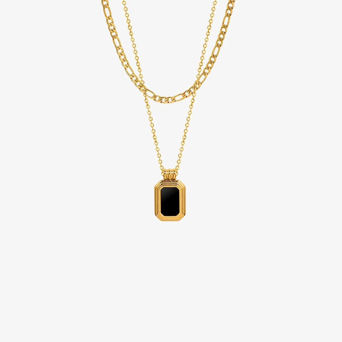 Lovcia Titanium Steel Gold-Plated Pendant Necklace-Necklaces-Gold-One Size-Gold
