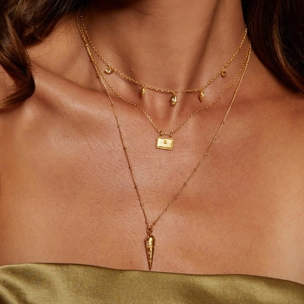 Lovcia Titanium Steel Pendant Necklace-Necklaces-Gold-One Size-Gold