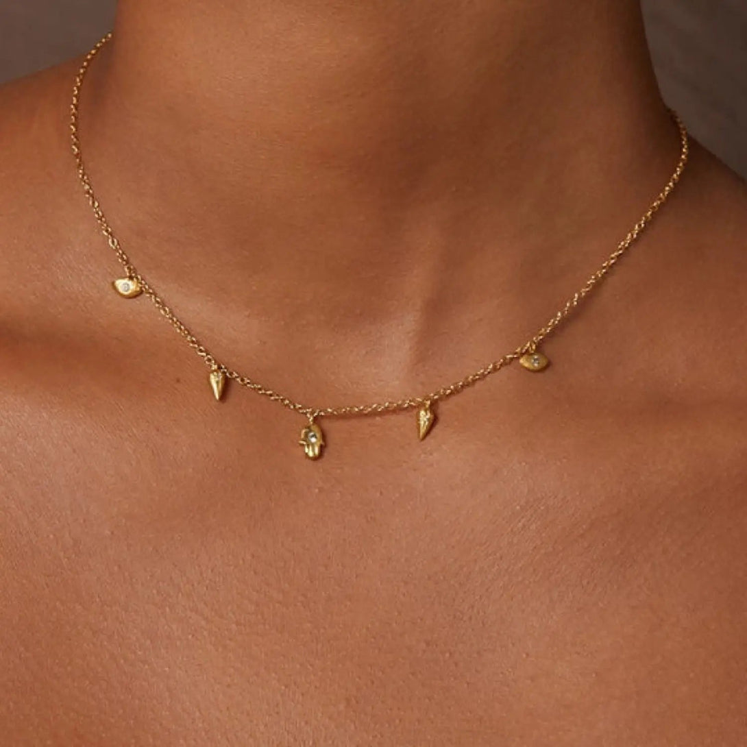Lovcia Titanium Steel Pendant Necklace-Necklaces-Gold-One Size-Gold