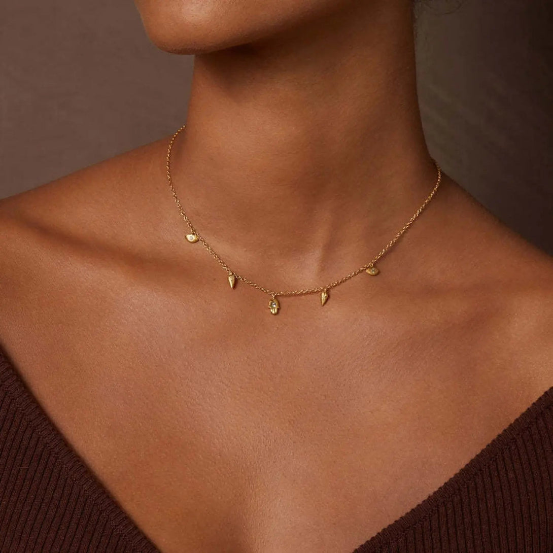 Lovcia Titanium Steel Pendant Necklace-Necklaces-Gold-One Size-Gold