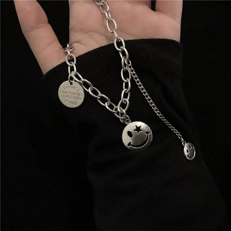 Lovcia Titanium Steel Smiley Face Bracelet Women's Bracelets For Men And Women-Bracelets-A-A