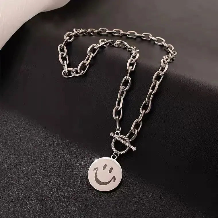Lovcia Titanium Steel Smiley Face Bracelet Women's Bracelets For Men And Women-Bracelets-C-C