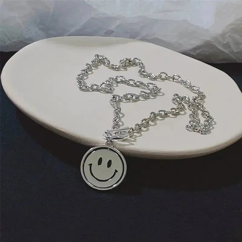 Lovcia Titanium Steel Smiley Face Bracelet Women's Bracelets For Men And Women-Bracelets-E-E