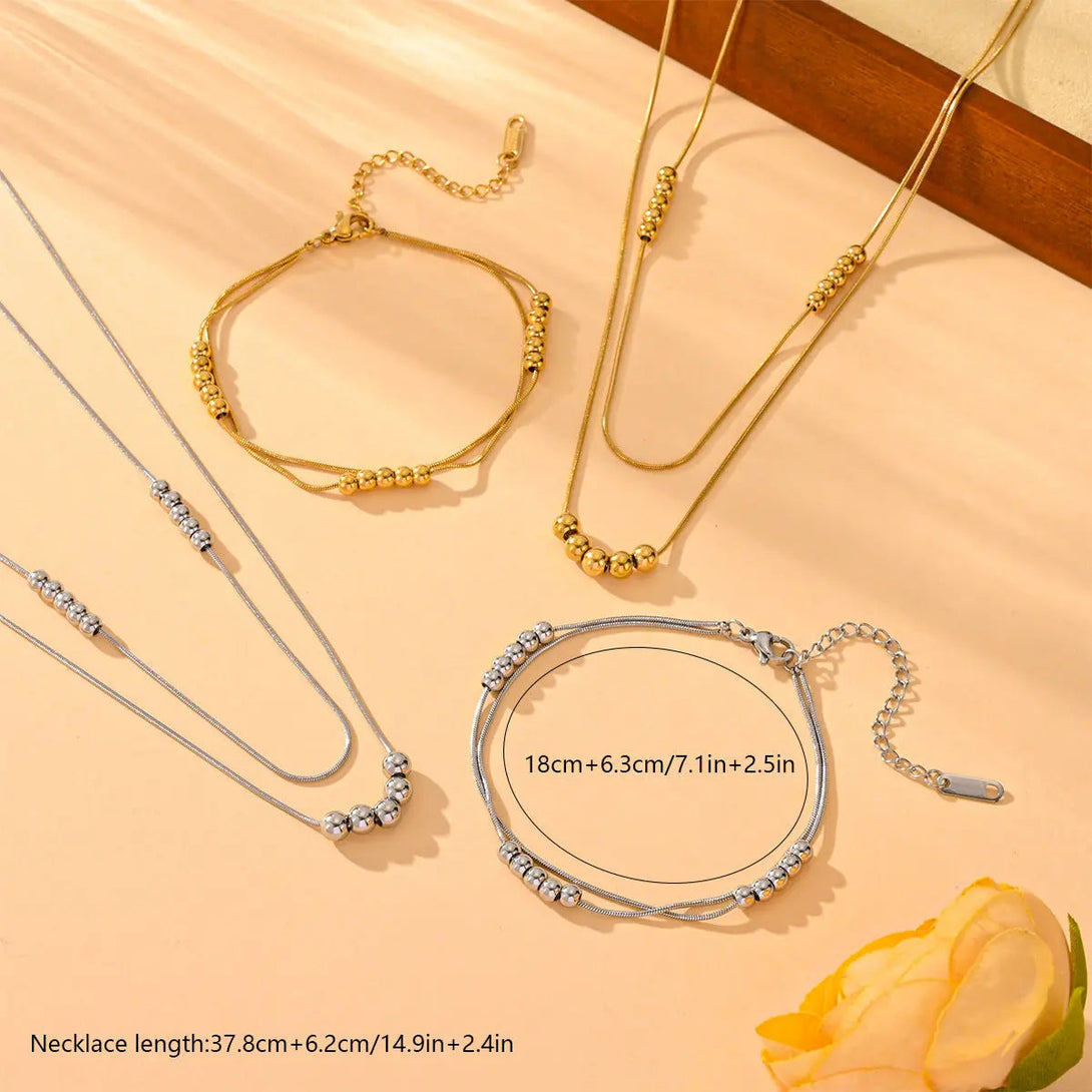 Lovcia Titanium Steel Snake Bones Chain Fashion Necklace for Women-Necklaces-Gold Bracelet M606-Gold Bracelet M606
