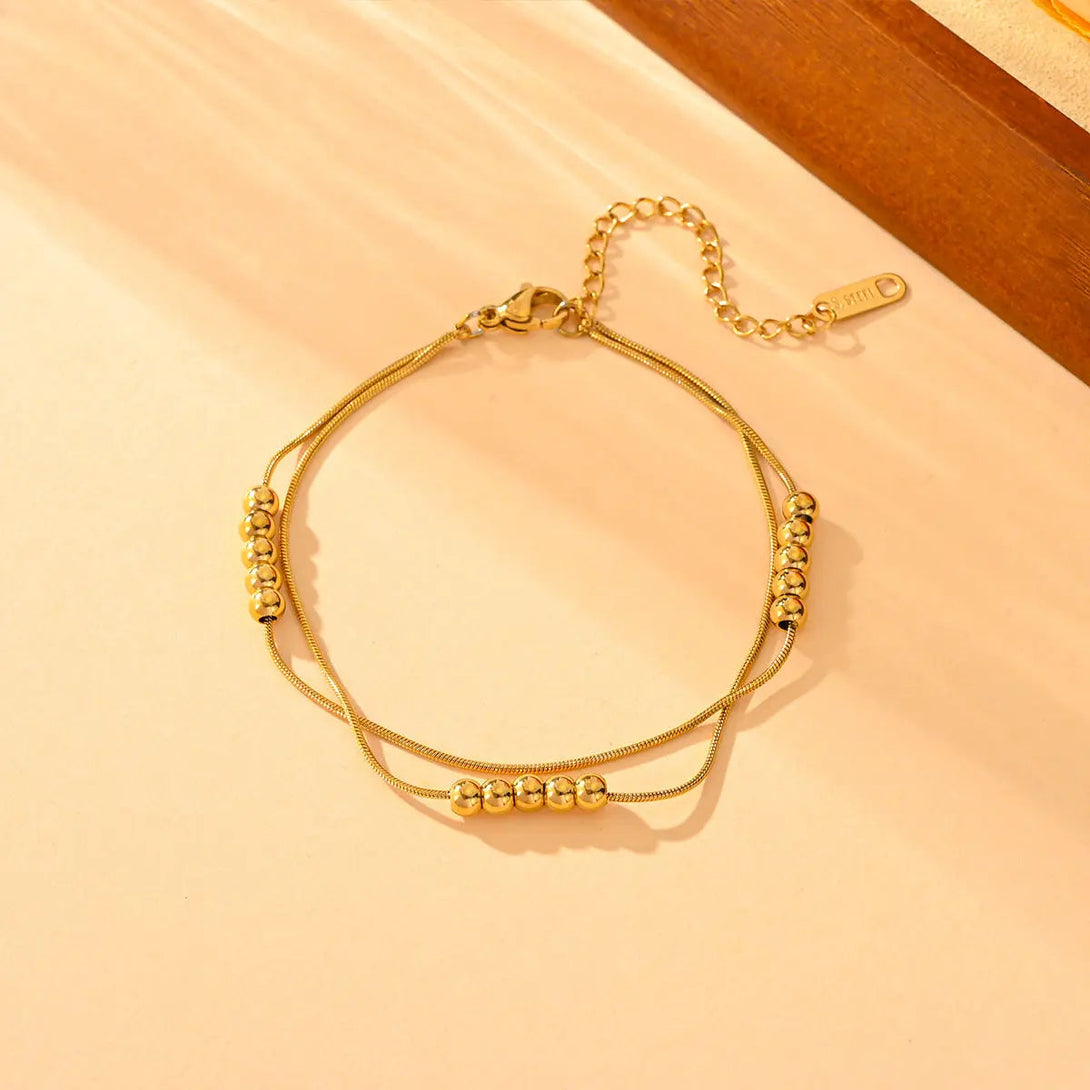 Lovcia Titanium Steel Snake Bones Chain Fashion Necklace for Women-Necklaces-Gold Bracelet M606-Gold Bracelet M606