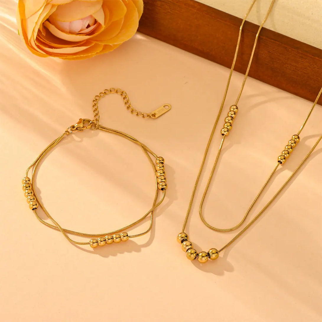 Lovcia Titanium Steel Snake Bones Chain Fashion Necklace for Women-Necklaces-Golden Suit M606C217-Golden Suit M606C217