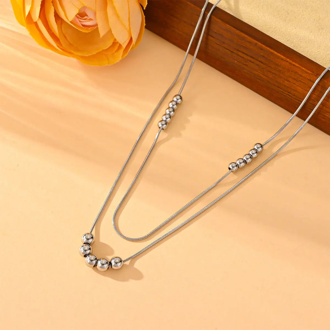 Lovcia Titanium Steel Snake Bones Chain Fashion Necklace for Women-Necklaces-Steel Necklace C217-Steel Necklace C217