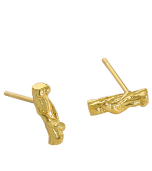 Lovcia Tree Branch Stud Earrings 10mm 925 Gold Plated-Earrings-Yellow Gold-