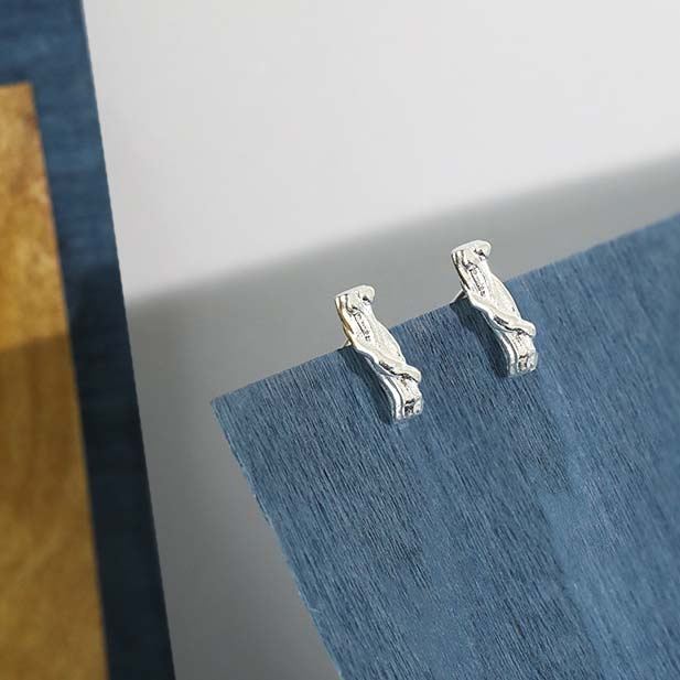 Lovcia Tree Branch Stud Earrings 10mm 925 Gold Plated-Earrings-Yellow Gold-