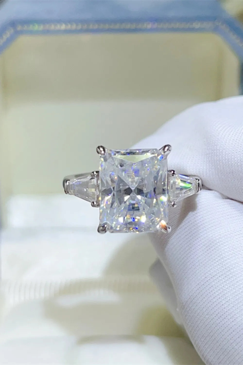 Lovcia Trinity Radiance 5 Carat Moissanite 925 Sterling Silver Ring for Women - Silver-5- - Buy latest trendy Rings for Women and Girls
