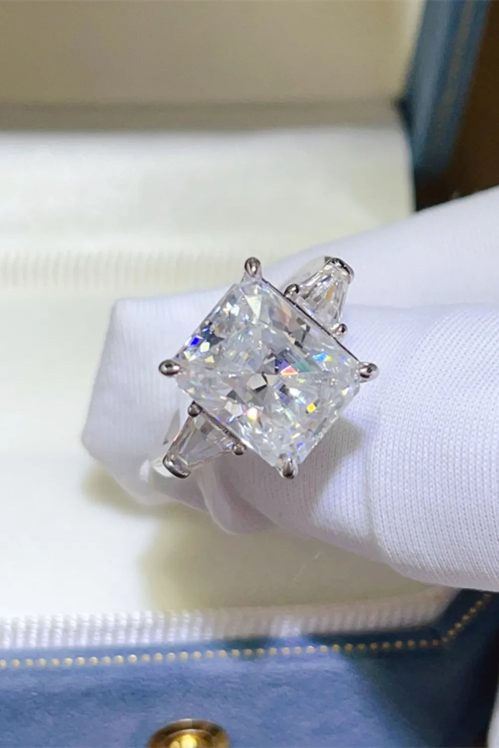 Lovcia Trinity Radiance 5 Carat Moissanite 925 Sterling Silver Ring for Women - Silver-5- - Buy latest trendy Rings for Women and Girls