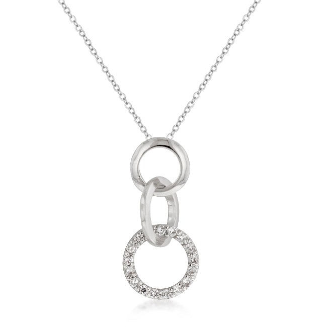Lovcia Triple Hoop Pendant with Rhodium Plated Shine-Pendants-
