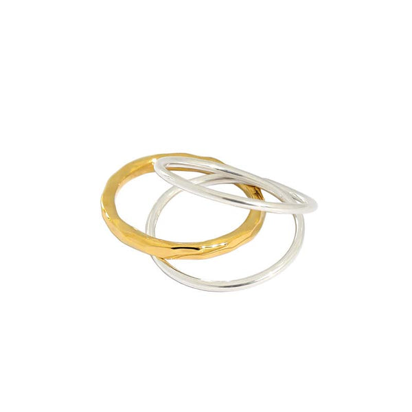 Lovcia Triple Layer Ring 925 Sterling Silver Gold Plated-Rings-Us 7-Us 7