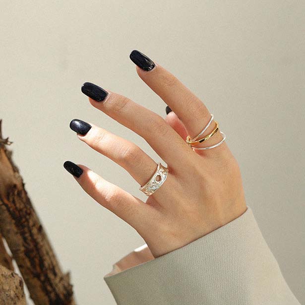 Lovcia Triple Layer Ring 925 Sterling Silver Gold Plated-Rings-Us 7-Us 7