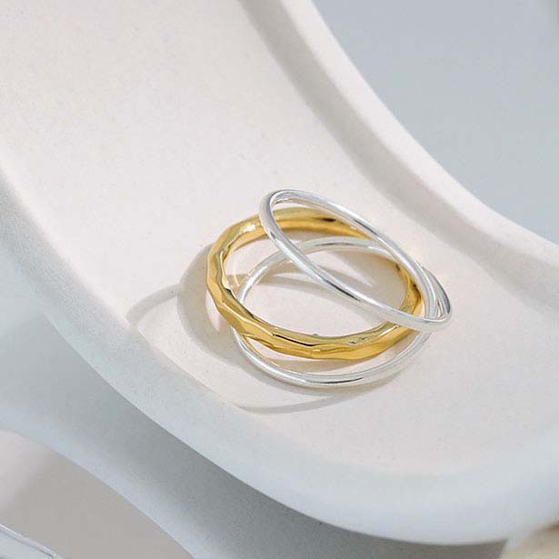 Lovcia Triple Layer Ring 925 Sterling Silver Gold Plated-Rings-Us 7-Us 7