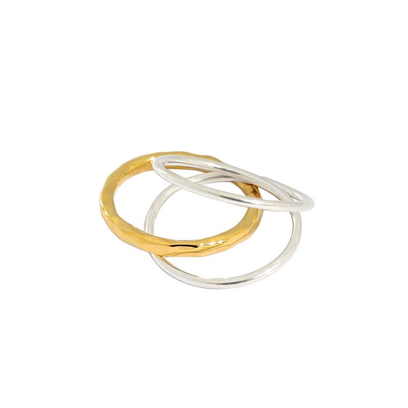 Lovcia Triple Layer Ring 925 Sterling Silver Gold Plated-Rings-Us 7-Us 7