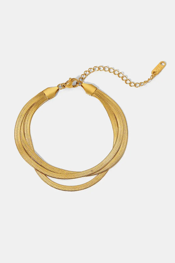 Lovcia Triple-Layered Snake Chain Bracelet-Bracelets-Gold-One Size-Gold