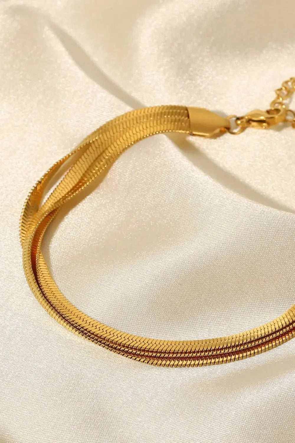 Lovcia Triple-Layered Snake Chain Bracelet-Bracelets-Gold-One Size-Gold