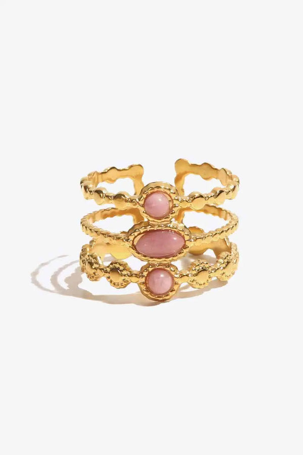 Lovcia Triple-Layered Stainless Steel Open Ring-Rings-Gold-One Size-Gold