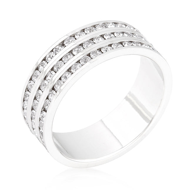 Lovcia Triple Row Radiant Crystal Eternity Ring-Rings-4-4