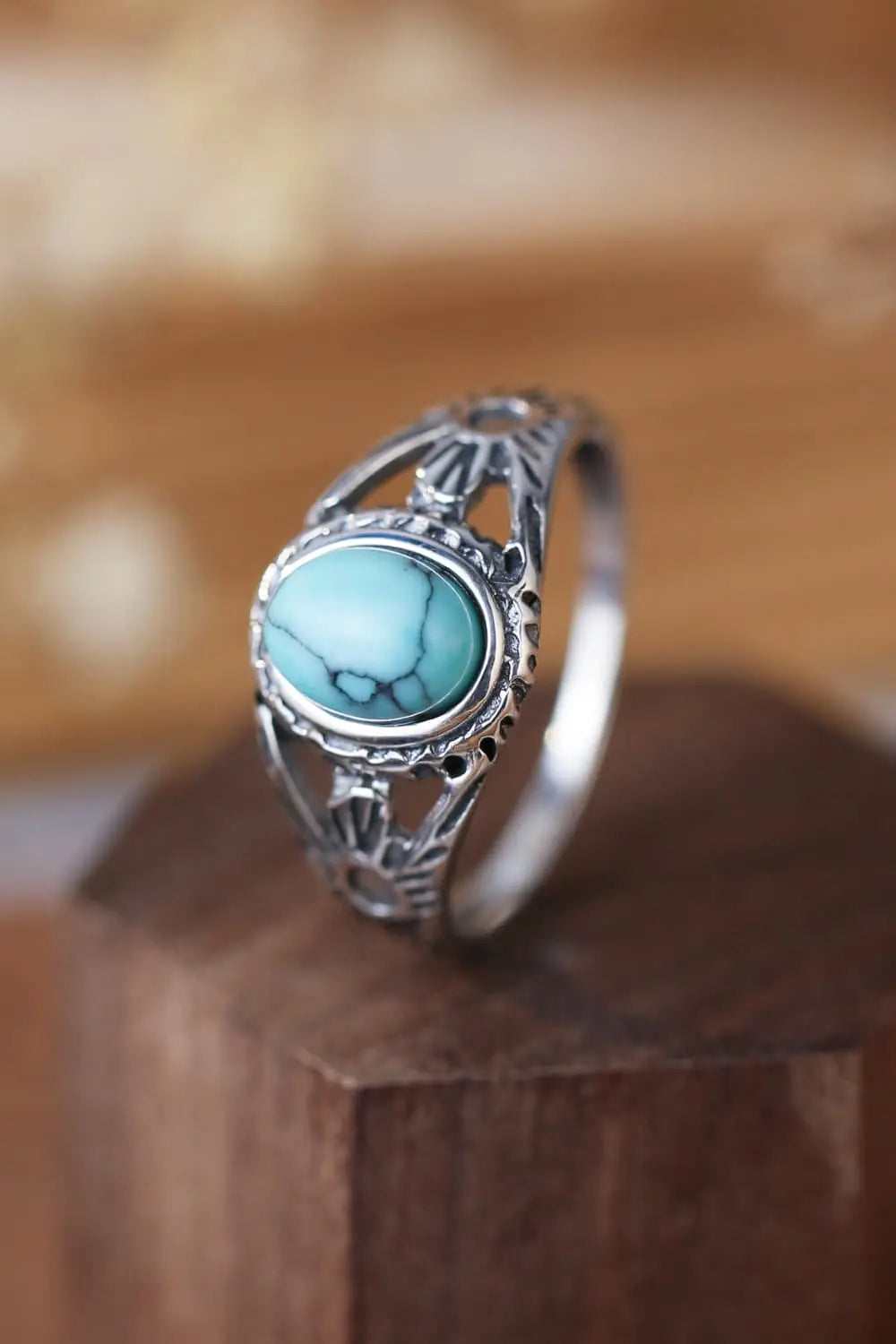 Lovcia Turquoise 925 Sterling Silver Ring-Rings-Silver-5-Silver
