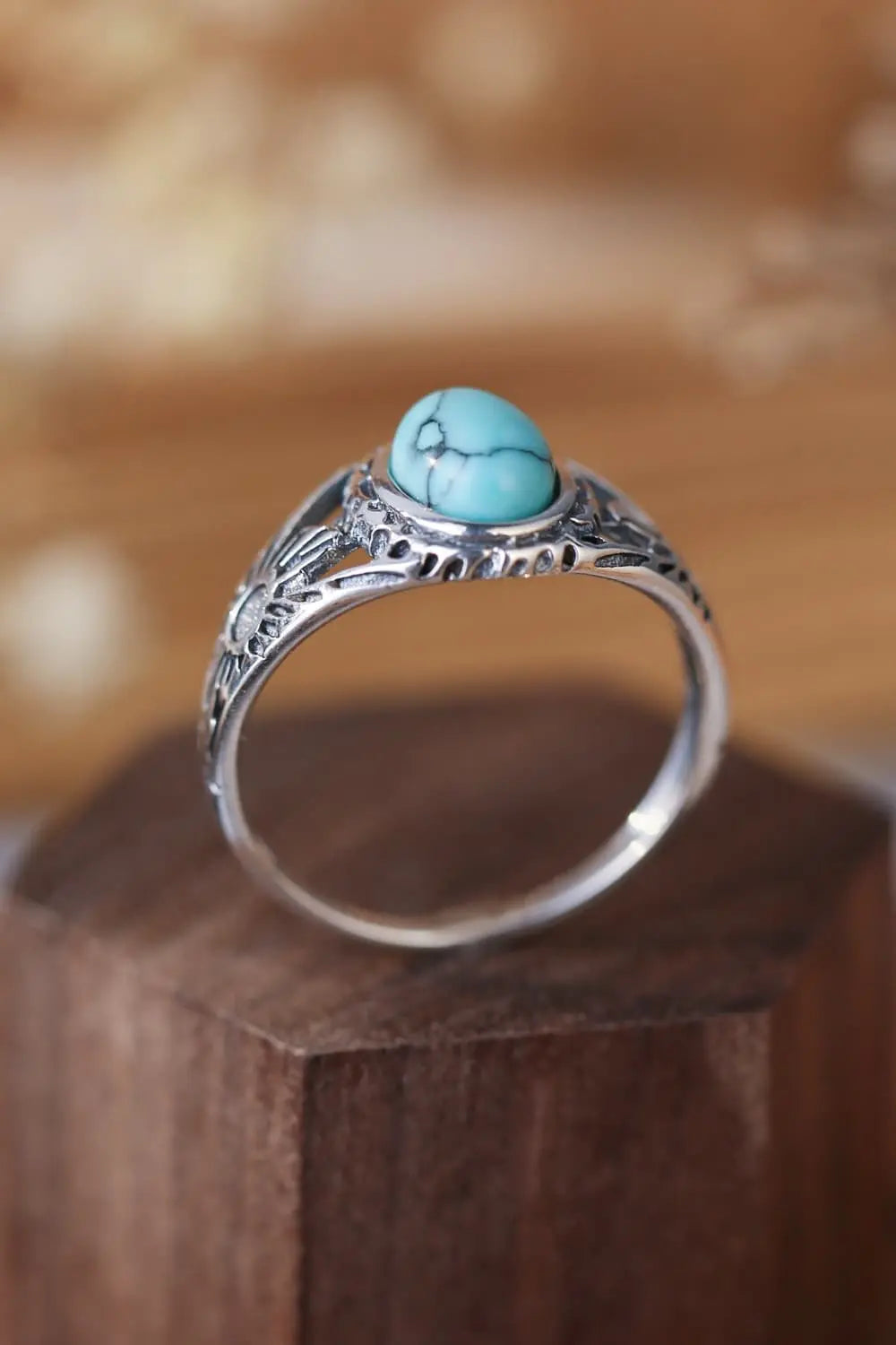 Lovcia Turquoise 925 Sterling Silver Ring-Rings-Silver-5-Silver