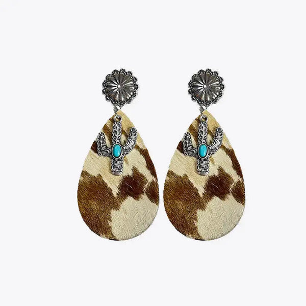 Lovcia Turquoise Cactus Dangle Earrings-Earrings-Style A-One Size-Style A