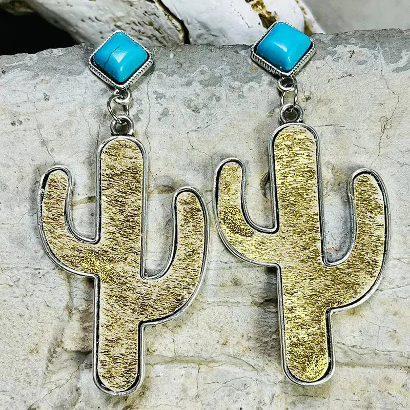Lovcia Turquoise Cactus Earrings-Earrings-Olive-One Size-Olive