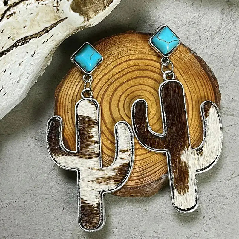 Lovcia Turquoise Cactus Earrings-Earrings-Style A-One Size-Style A