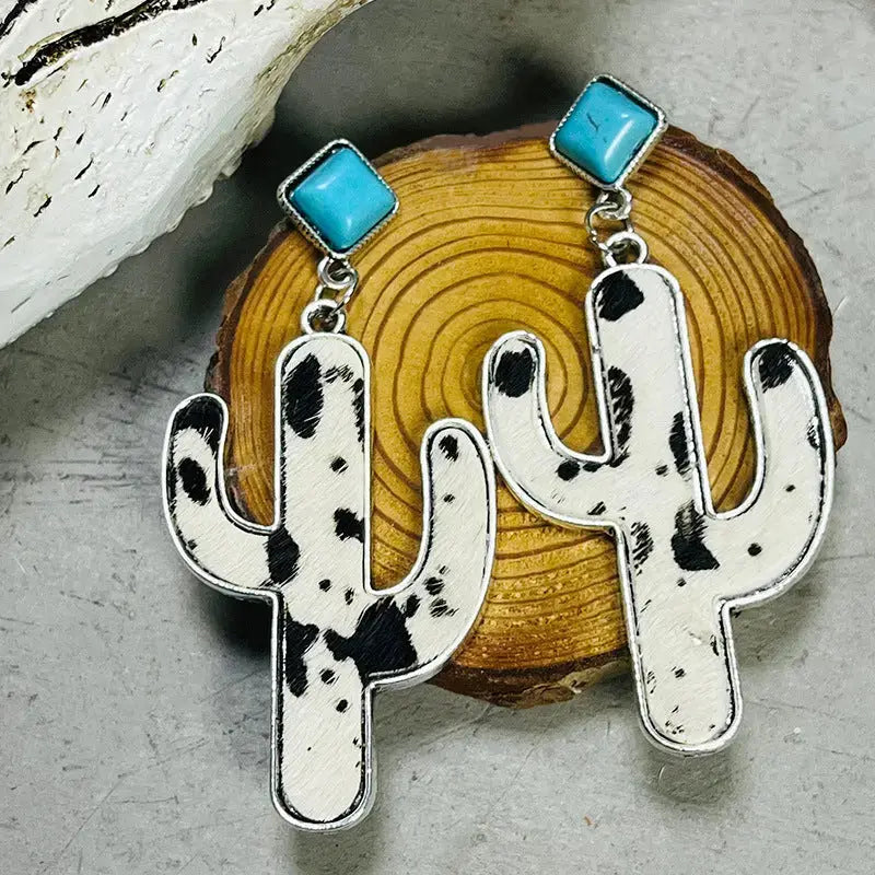 Lovcia Turquoise Cactus Earrings-Earrings-Style B-One Size-Style B