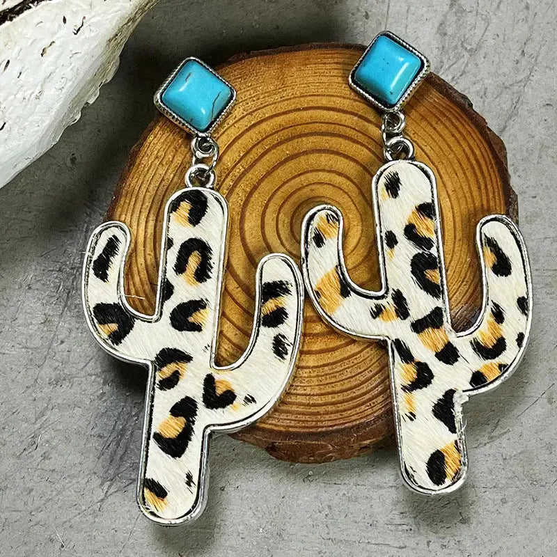 Lovcia Turquoise Cactus Earrings-Earrings-Style D-One Size-Style D