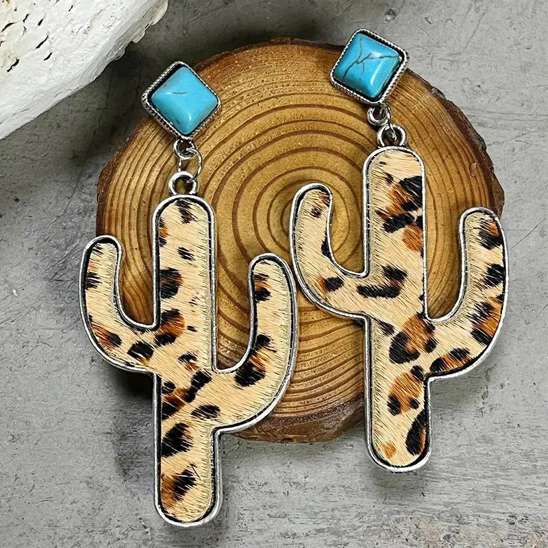 Lovcia Turquoise Cactus Earrings-Earrings-Style E-One Size-Style E