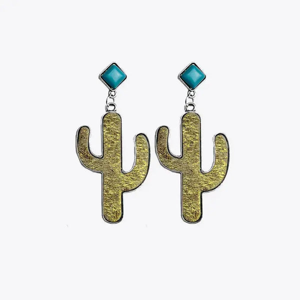 Lovcia Turquoise Cactus Earrings-Earrings-Tiffany Blue-One Size-Tiffany Blue