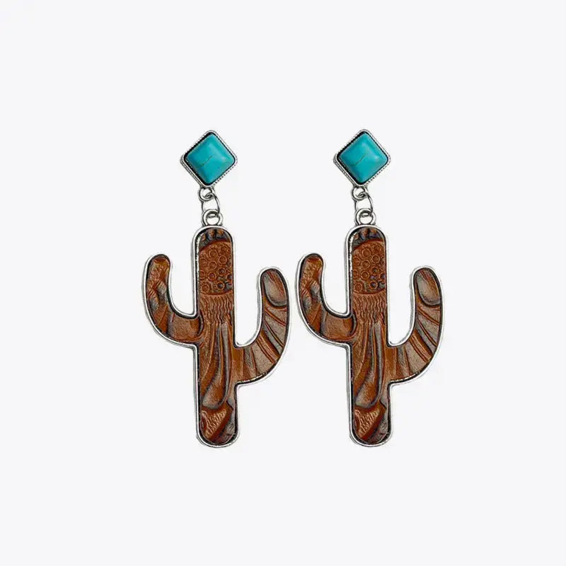 Lovcia Turquoise Cactus Earrings-Earrings-Turquoise-One Size-Turquoise