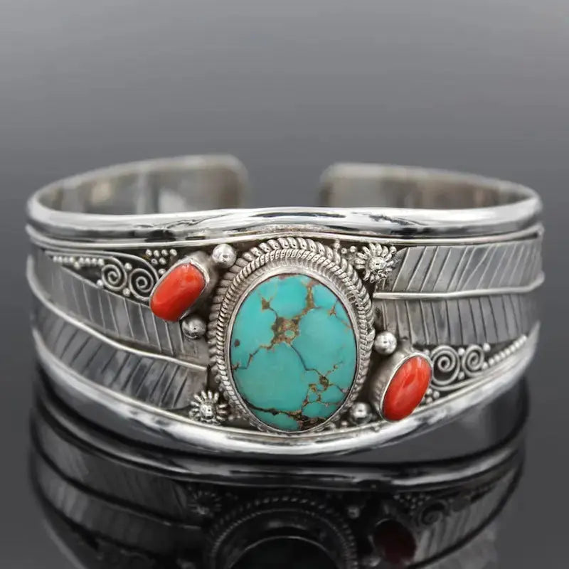 Lovcia Turquoise Open Bracelet-Bracelets-Style A-One Size-Style A