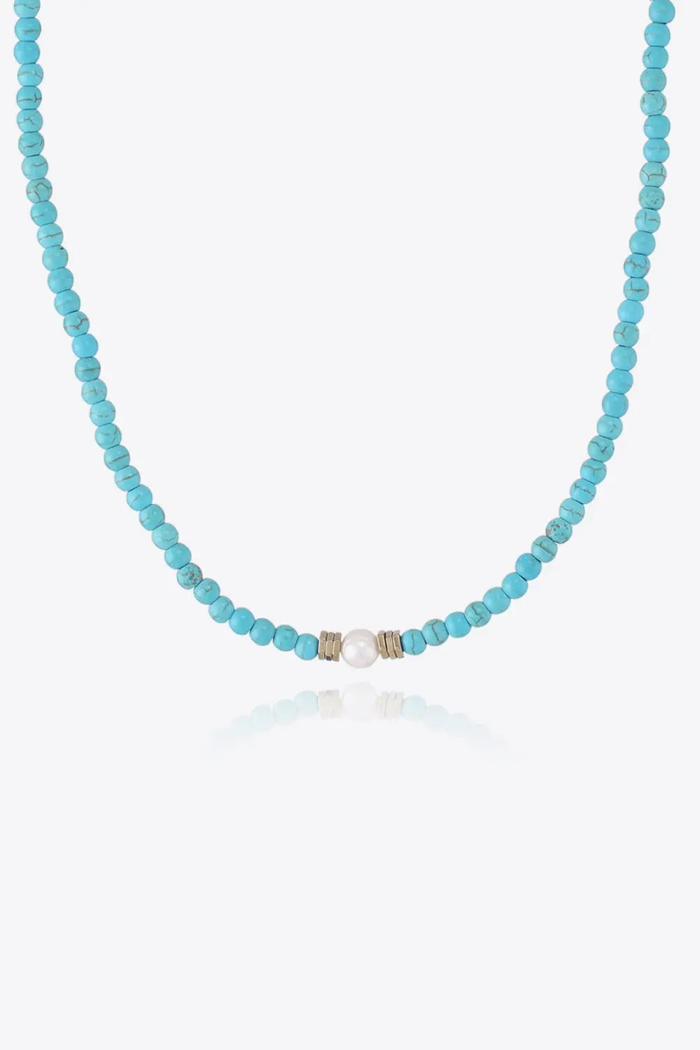 Lovcia Turquoise & Pearl Necklace-Necklaces-Sky Blue-One Size-Sky Blue