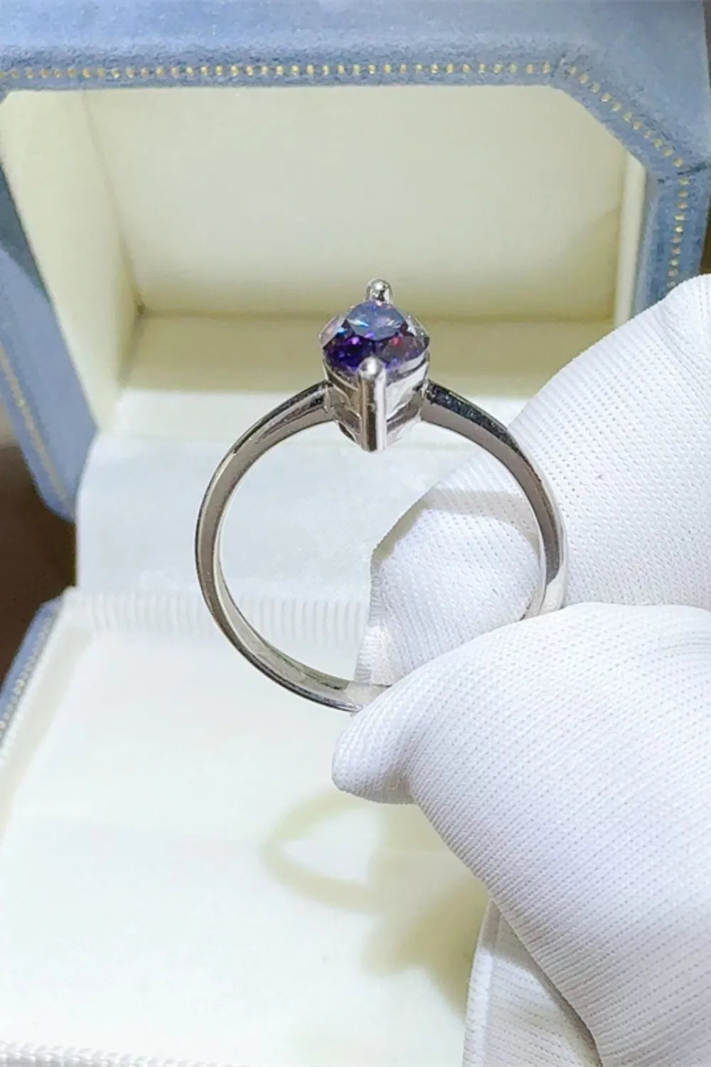 Lovcia Twilight Marquise 2 Carat Moissanite 925 Sterling Silver Ring for Women - Violet-5- - Buy latest trendy Rings for Women and Girls